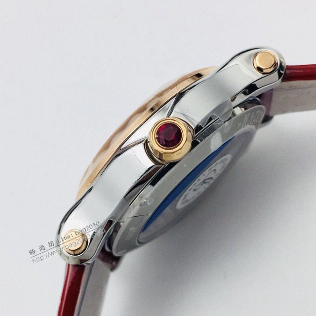 肖邦Chopard機械女士腕表 蕭邦對休閒風格頂級鱷魚皮帶女表  gjs2254